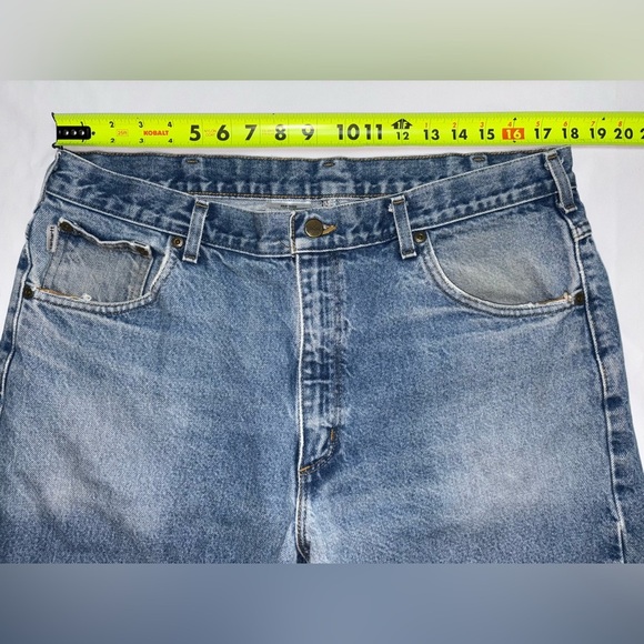 Carhartt Men’s Size 38W 30L Medium Wash Relaxed Fit Straight Leg Jeans - Picture 2 of 9